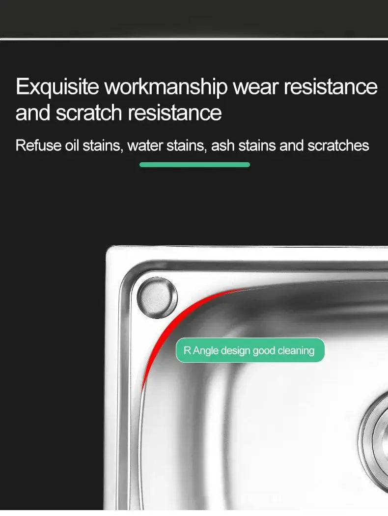 Wall-hung kitchen sink by Simples Market, thickened single-slot 304 stainless steel with bracket