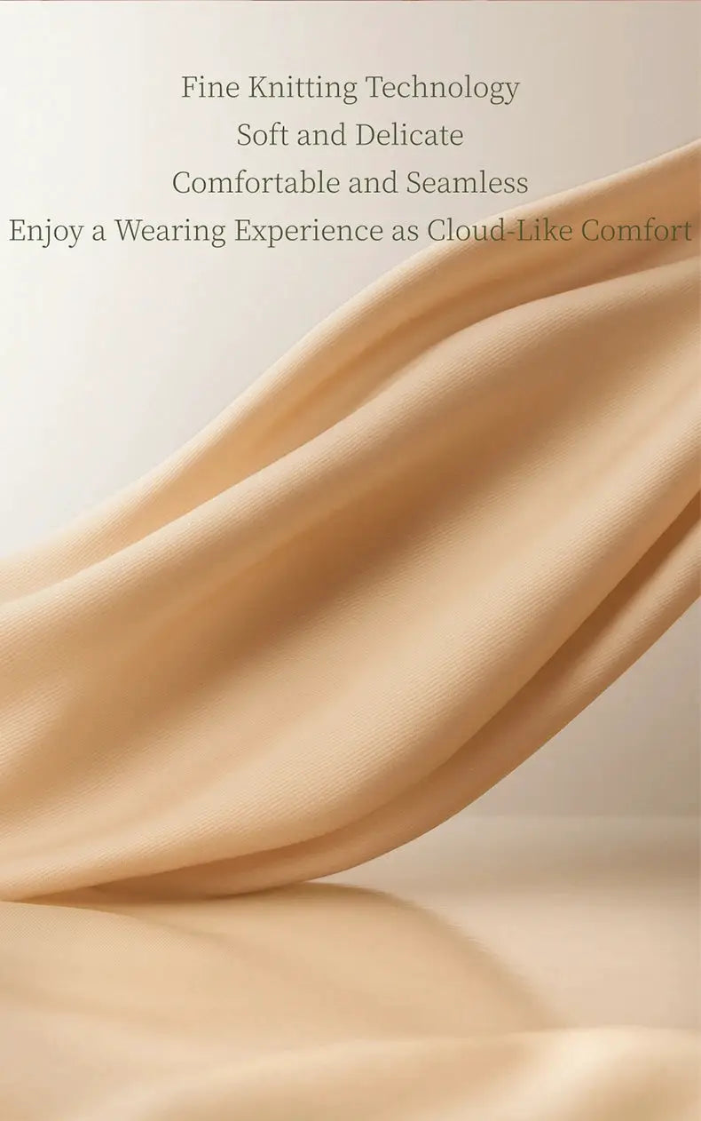 Seamless wireless bra by Simples Market in beige fabric with soft, smooth knit texture