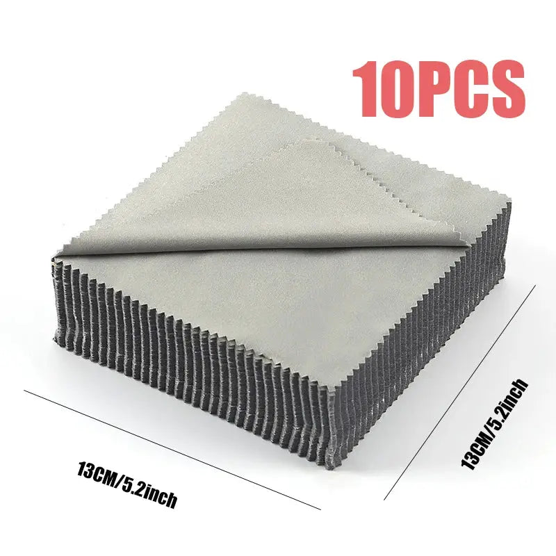OptiGuard Eyeglasses Cleaning Cloths 5.12x5.12 Inches Microfiber Gray Brushed Set Of 10 20 30 Gentle Lens Cleaning