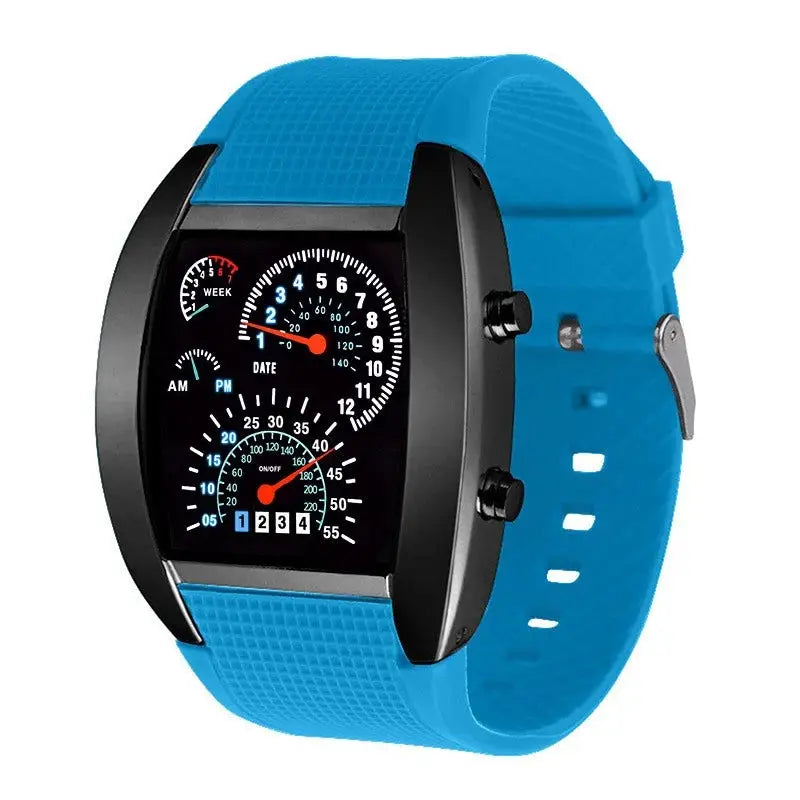 VeloTime Racing Dashboard Digital Watch With Bold LED Display For Sporty Fashion And Daily Wear