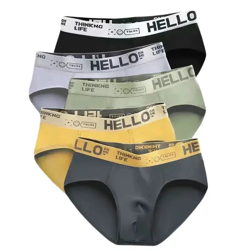 Men's briefs set, 4 pieces in assorted colors, breathable elastic waistband by Simples Market