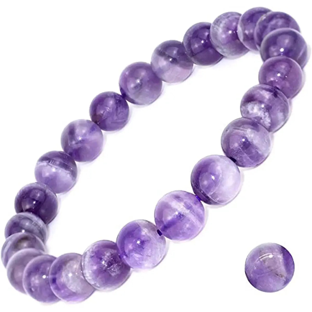 Natural Dream Lace Amethyst Beaded Bracelet For Women With Purple Quartz Energy Reiki Healing