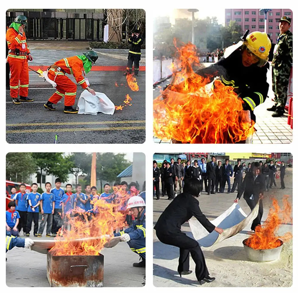 1M X 1M Emergency Fiberglass Fire Blanket Flame Retardant Safety Cover For Fire Suppression