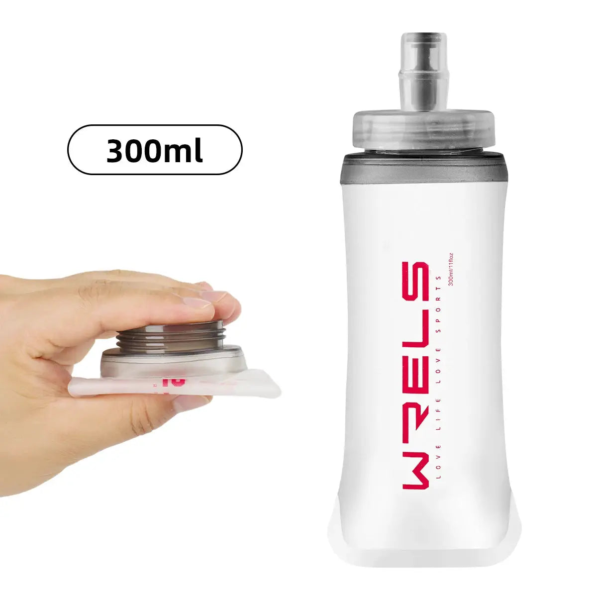 WRELS Collapsible Soft Flask BPA Free Water Bottle For Running Hiking Camping Travel Hydration