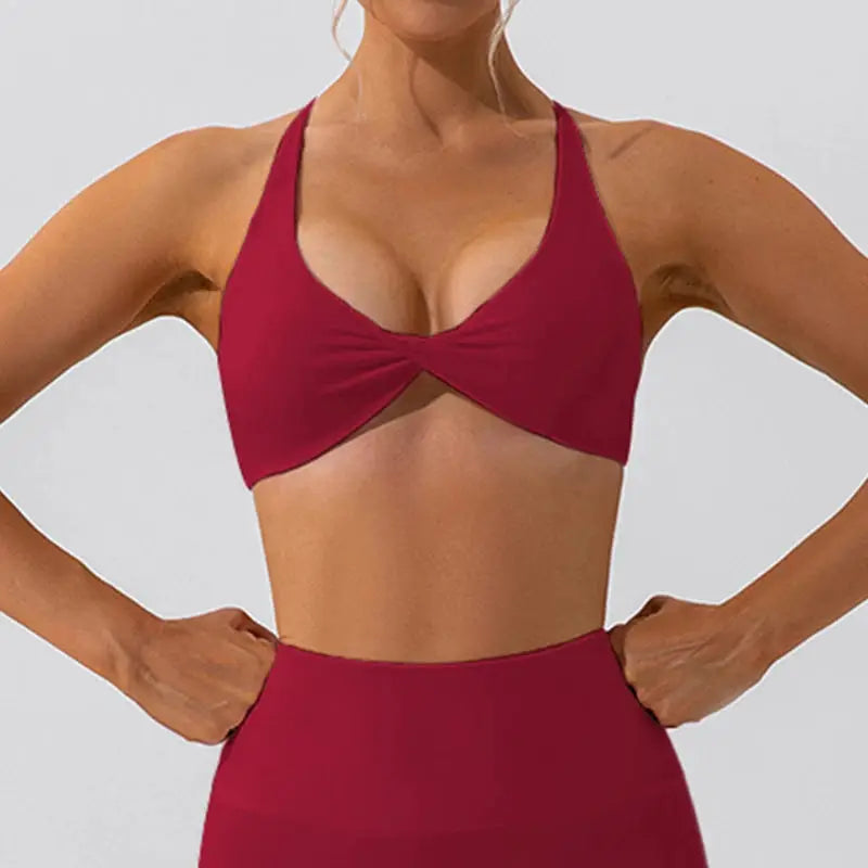 VivaSport Womens Breathable Quick Dry Nylon Spandex Sports Bra For Yoga Running Back Cross Support All Day Comfort