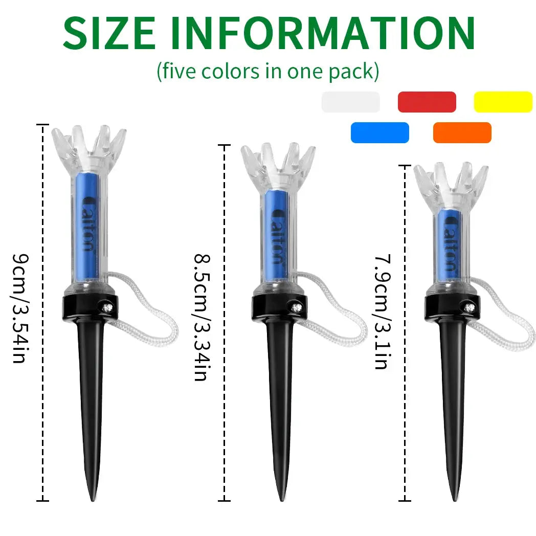 Caiton 5pcs Magnetic Plastic Golf Tee Set With 360 Degree Bounce For Stable Tee Shots