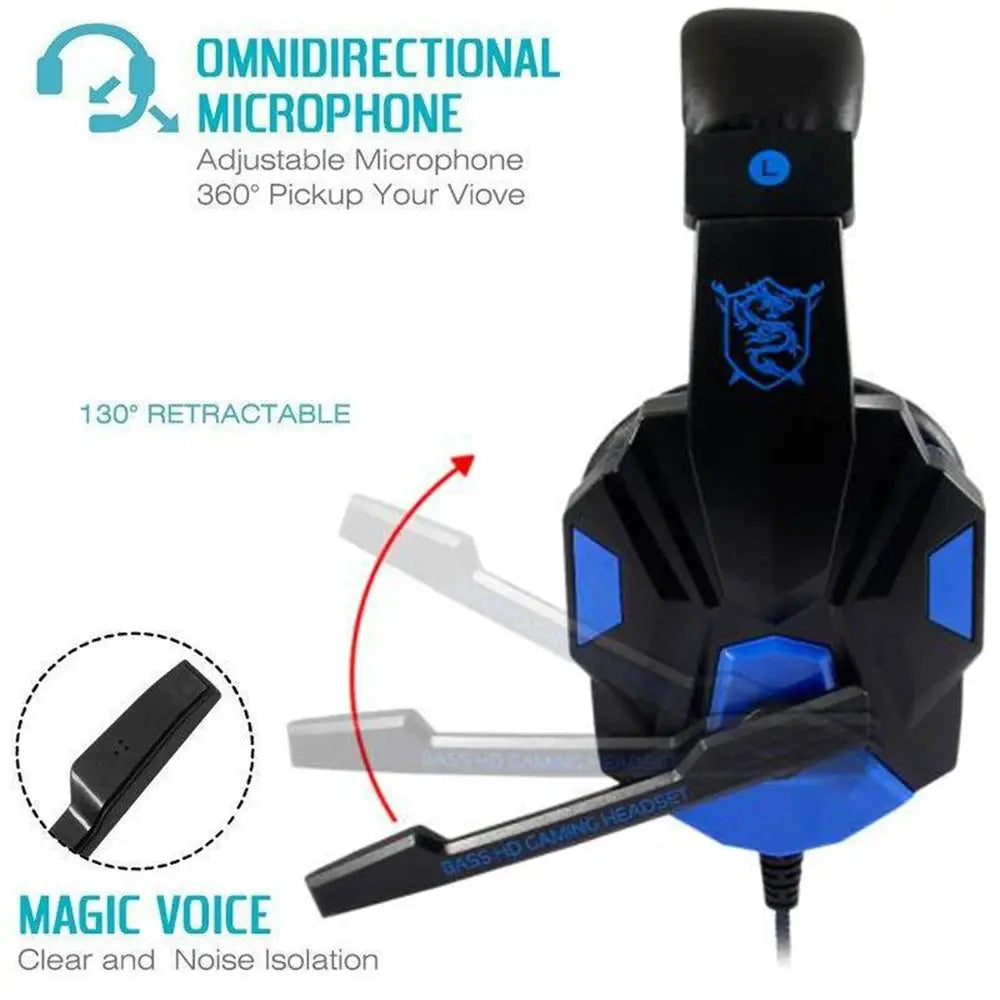 PulseX Wired Gaming Headset With 120 Adjustable Headband And Noise Cancelling Microphone For PS4 PS5 Xbox PC Smartphone