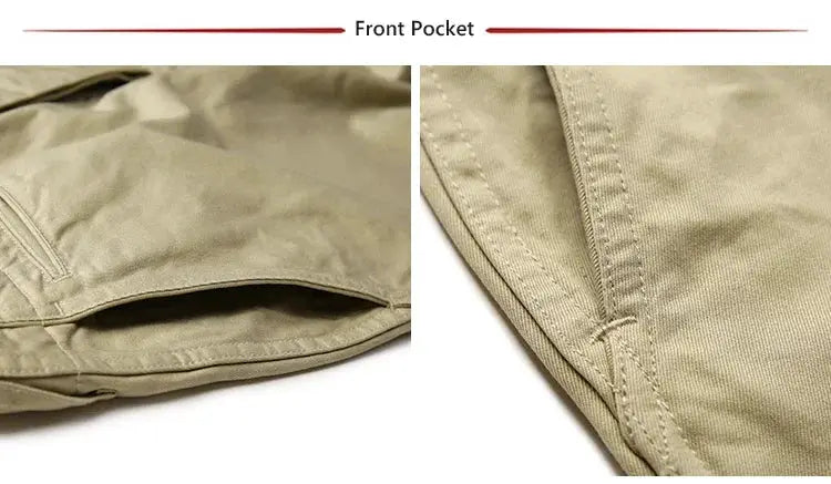 Rugged Bronson Army Chino Trousers khaki front pocket details