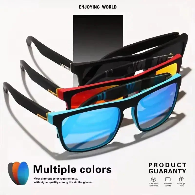 NovaSight Polarized Sports Sunglasses UV400 Protection Metal Square Frame Unisex Eyewear