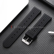 Watchdives Soft Rubber Waffle Strap 20mm 22mm Silicone Diver Watchband For Seiko SKX007 Waterproof