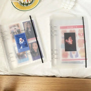 Yoofun A5 binder storage card holder book with clear plastic sleeves; two photo organizer journals