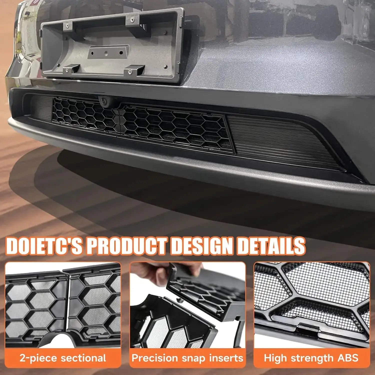 Simples Market 2-piece black grille mesh inserts for Tesla Model Y and Model 3 2026 front bumper air inlet vent cover