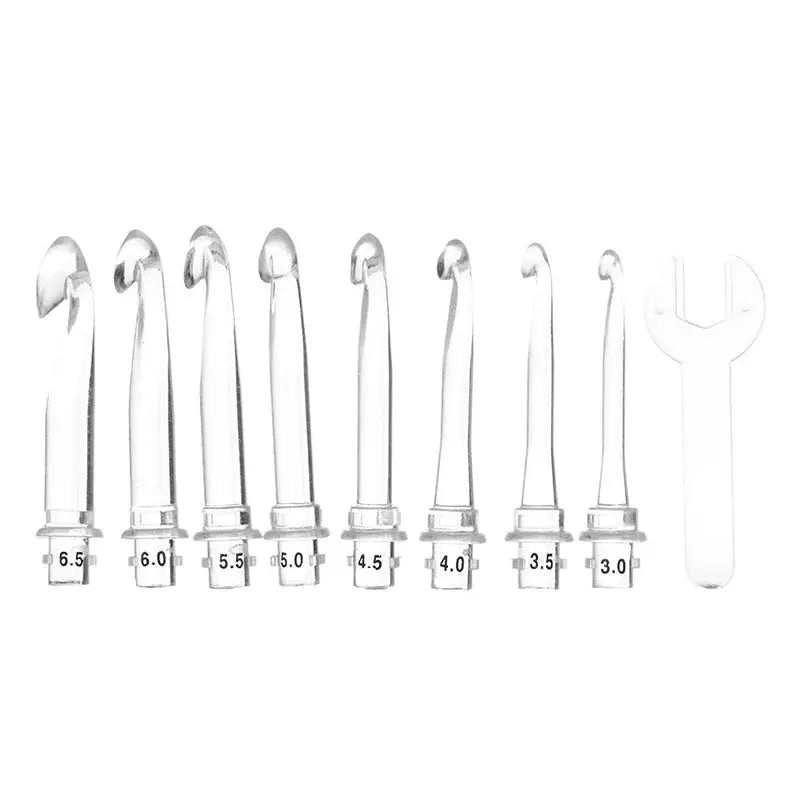 9 In 1 Light Up Crochet Hook Set USB Rechargeable Ergonomic Crochet Hooks LED Lighted Knitting Tools With Case