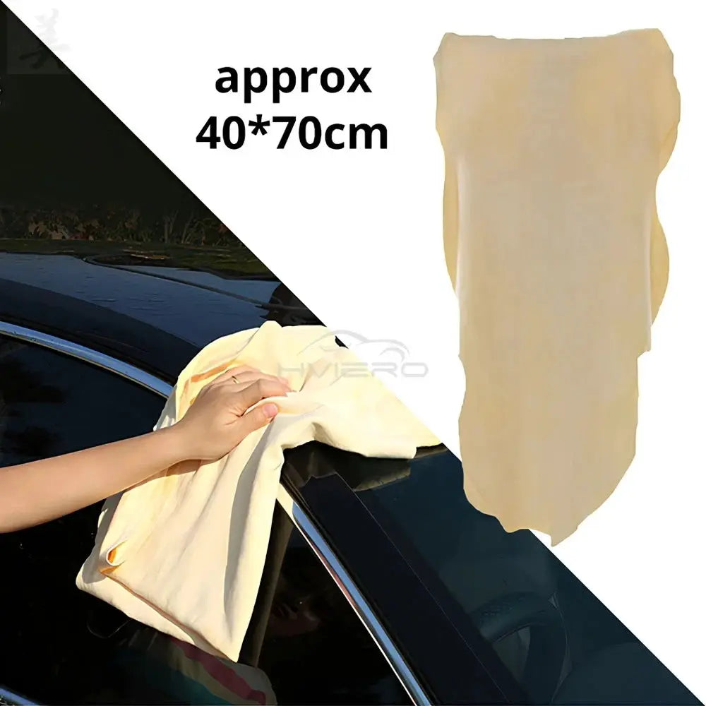 Beige chamois leather cleaning cloth, 40×70cm, for car and home care by Simples Market