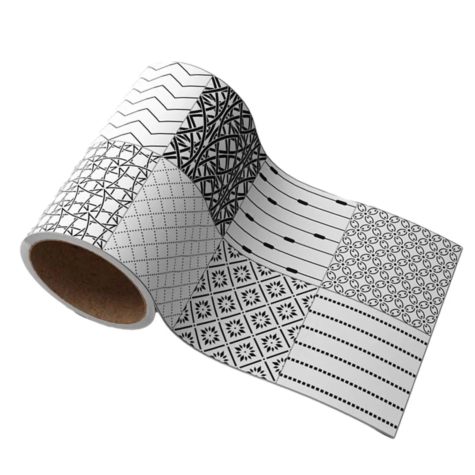 Simples Market self-adhesive wall border decorative tape set with 6 black-and-white patterns