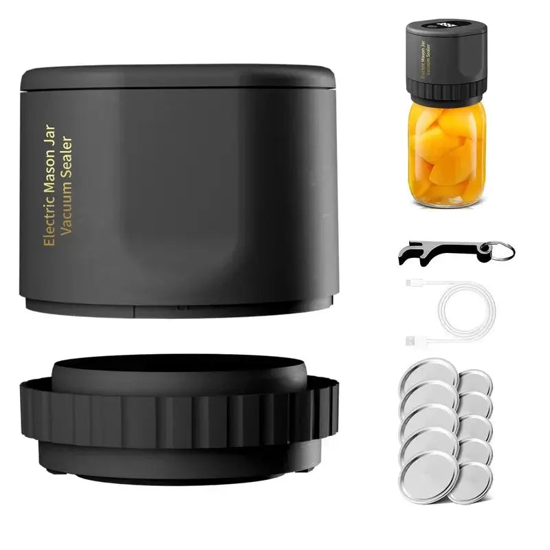 Cordless Electric Mason Jar Vacuum Sealer Kit For Wide Mouth Jars Ideal For Fermentation And Food Preservation