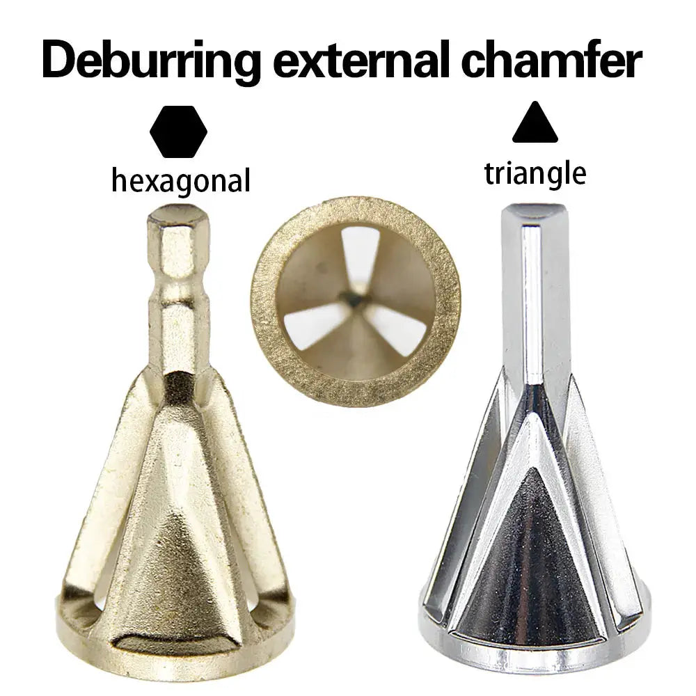 New Type External Chamfering Tool For Woodworking With Triangle Or Hex Shank Deburring Edge Scraper Drill Accessory