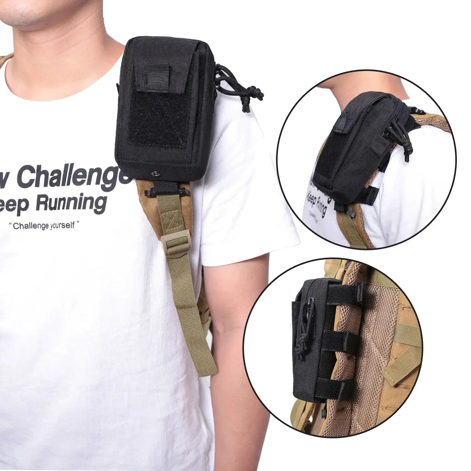 Molle Tactical Waist Bag Outdoor Emergency EDC Pouch Phone Pack For Climbing Running Hunting Hiking