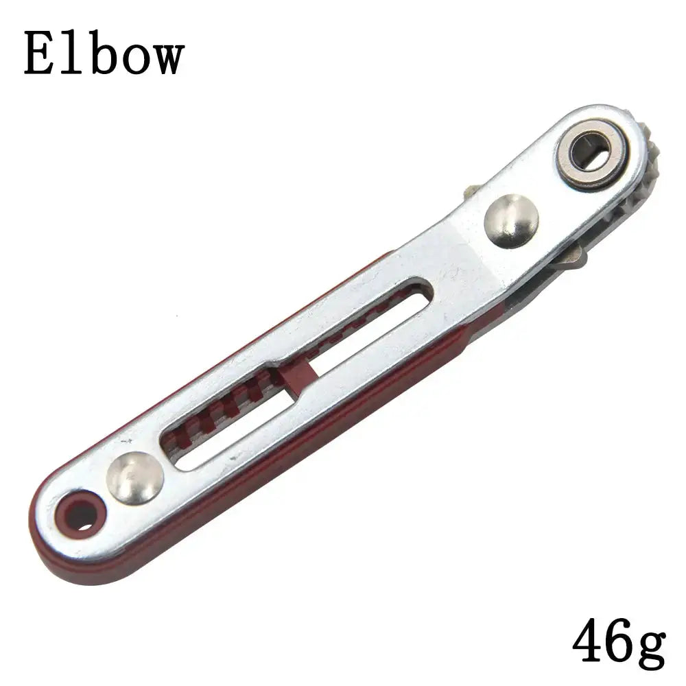 Multifunctional Bidirectional Ratchet Screwdriver Elbow With Interchangeable Heads For Flat Phillips Slotted And Cross