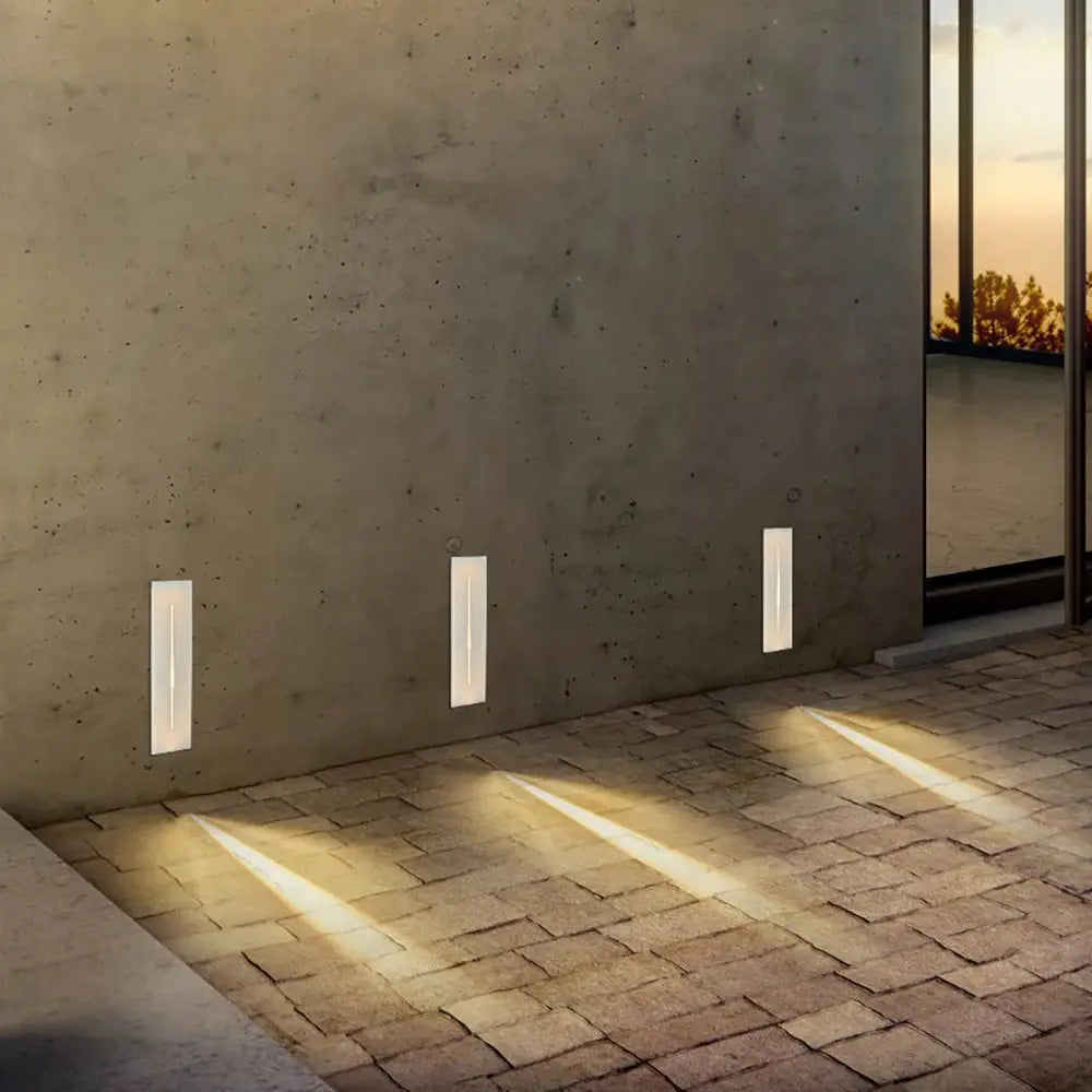 SANDIY 3W LED wall light, recessed white rectangular stair and hallway lamp, 3-pack for indoor/outdoor use