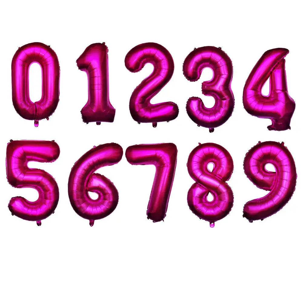 32 Inch Purple Number Balloons Foil For Birthday Party Decoration 1 2 3 Years Old
