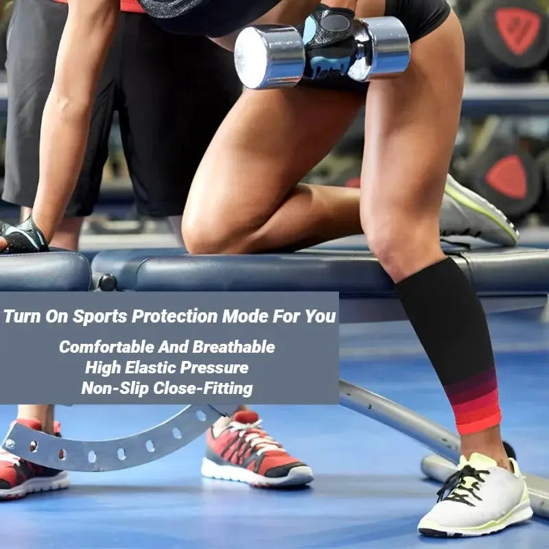 1Pair Calf Compression Sleeves for Running 20 to 30 MmHg Leg Sleeves Shin Splint Relief Varicose Vein Fatigue Men Women