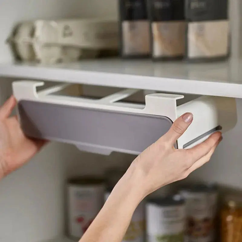 HomeEase Under Shelf Spice Organizer Self Adhesive Wall Mounted Rack With Pull Out Compartments