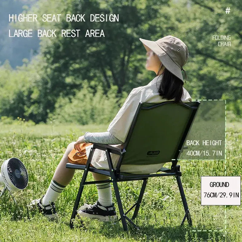 BISINNA outdoor folding camping chair by Simples Market, green portable lounge for picnic, beach and hiking