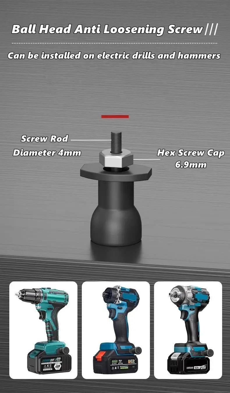 Portable self-locking drill holder with belt clip by Simples Market, quick release shown with three cordless drills