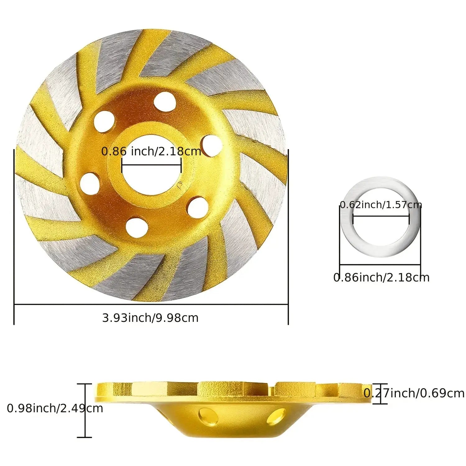 4 Inch Concrete Turbo Diamond Grinding Cup Wheel With 12 Segments For Angle Grinders Heavy Duty Performance