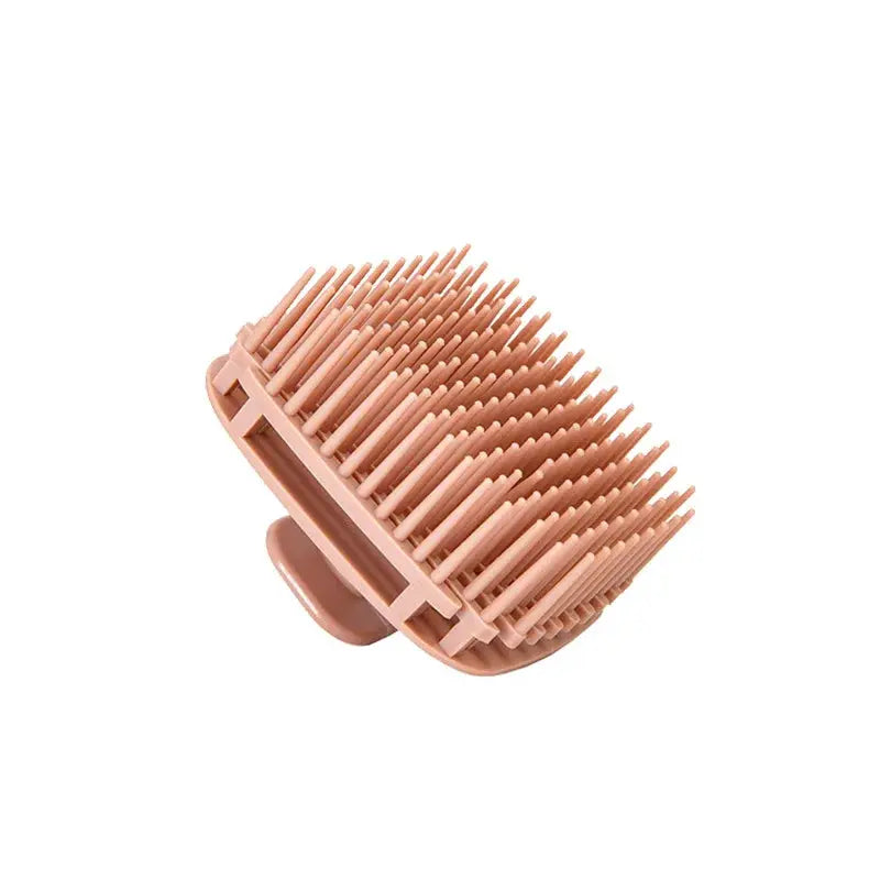 Silicone shampoo brush head, pink, 1pc, for scalp massage and hair washing by Simples Market.