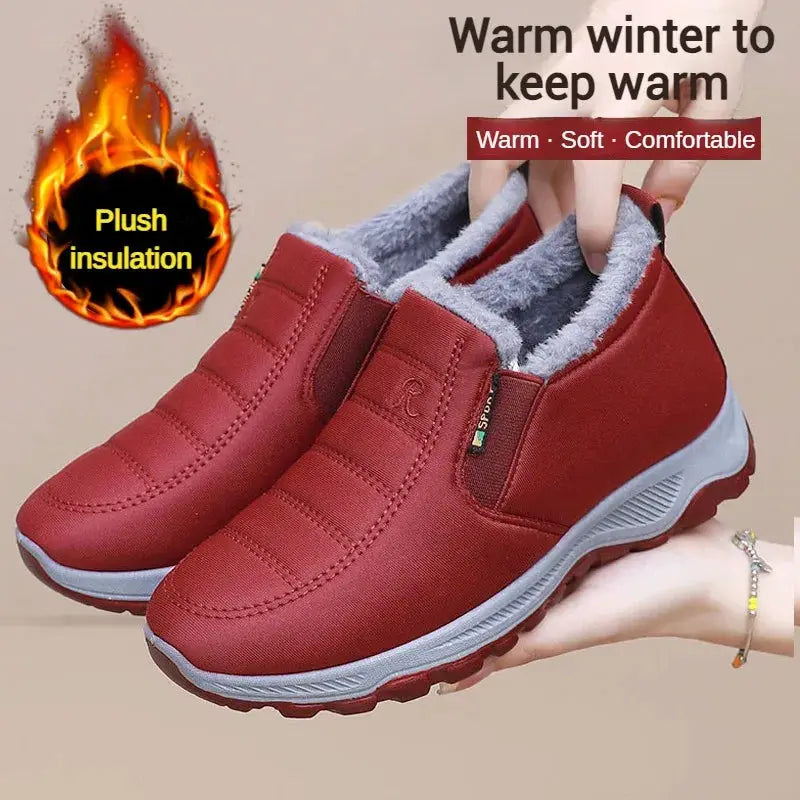CozyStride Men's Autumn Winter Casual Shoes With Warm Plush Lining And Durable Chunky Rubber Sole