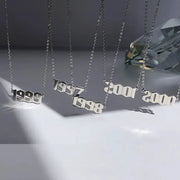 Stainless Steel Birth Year Necklace 1980 To 2021 For Women And Men Choker Date Number Pendant Jewelry Commemorative Gift