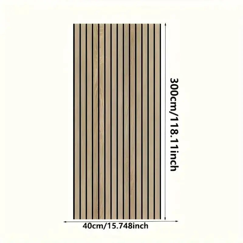 3M New Grille 3D wall sticker panel with vertical beige wood slats, 40 cm by 300 cm