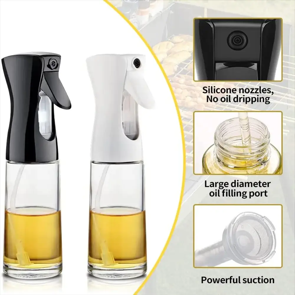 PureMist Olive Oil Dispenser Bottle Sprayer Reusable Food Grade Kitchen Bottle For Even Oil And Vinegar Sprays
