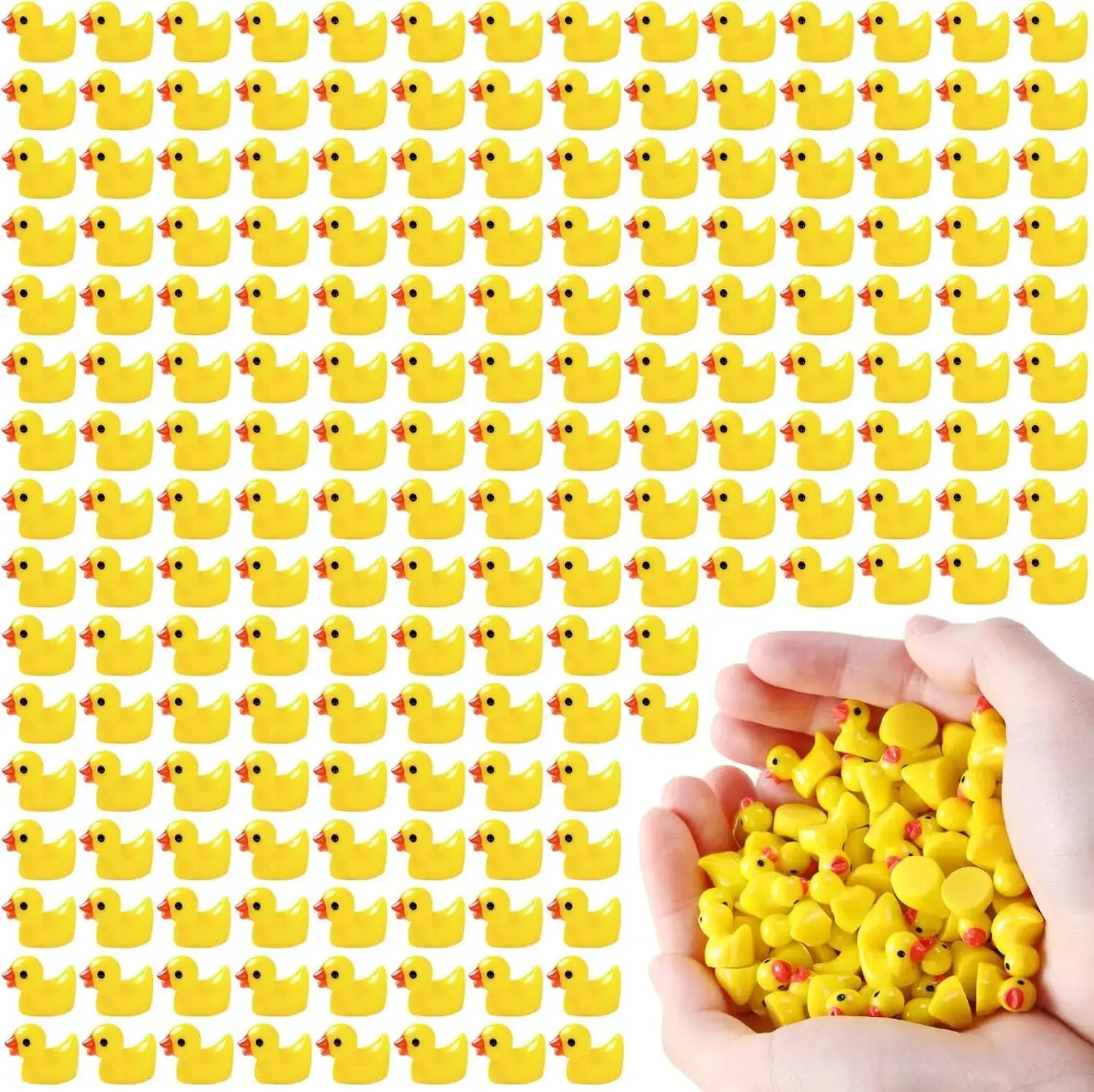 200pcs mini yellow resin ducks bulk pack for crafts and decorations