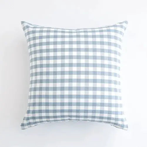 Pillow cover, light blue plaid decorative sofa cushion, 30x50cm/45x45cm, 1pc