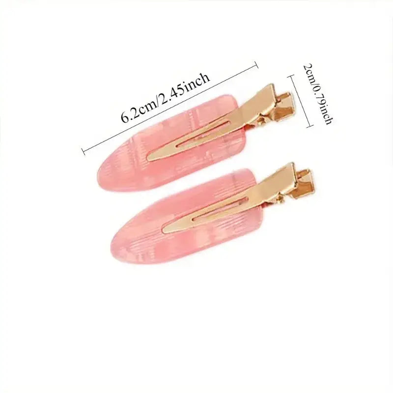 LuxeHair No Bend Hair Clips 2 Piece Set Pink Acrylic Finish For Strong Hold Without Damaging Hair