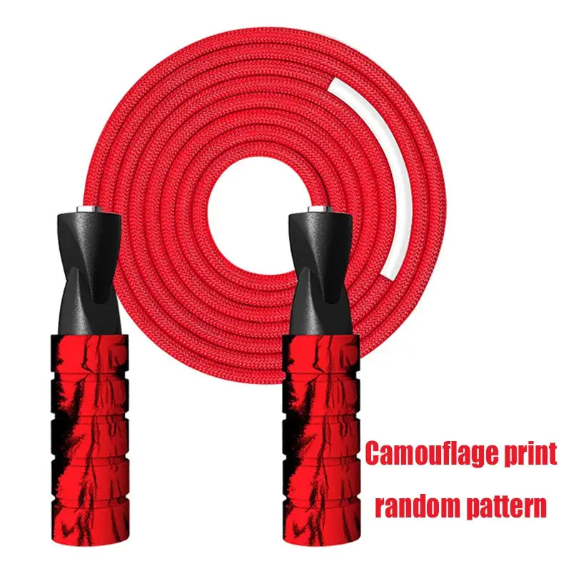FlexStride Woven Rope Jump Rope With Dual Bearing System For Smooth Fast Rotations And Comfortable Sponge Handles