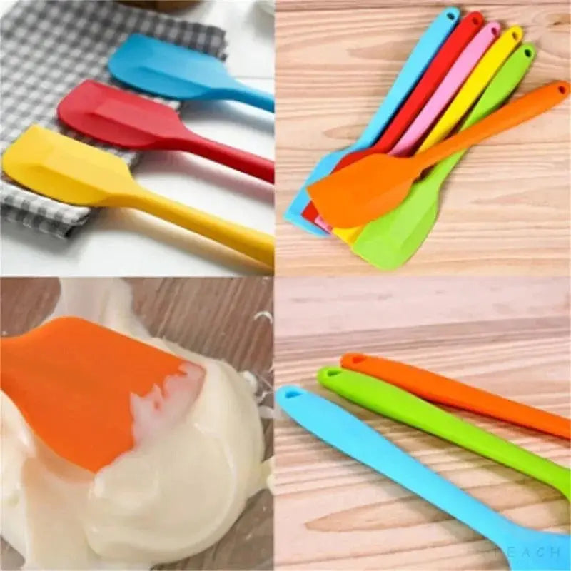 Heat Resistant Integrated Handle Silicone Spoon Spatula Scraper For Baking And Cooking Kitchen Tool