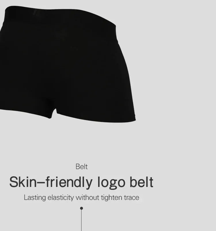 Black men's cotton boxer shorts, breathable underwear with U-pouch design
