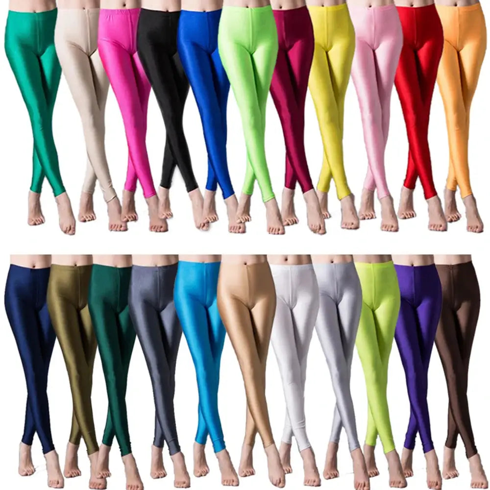 Simples Market high-elastic skinny leggings set in assorted shiny colors for women