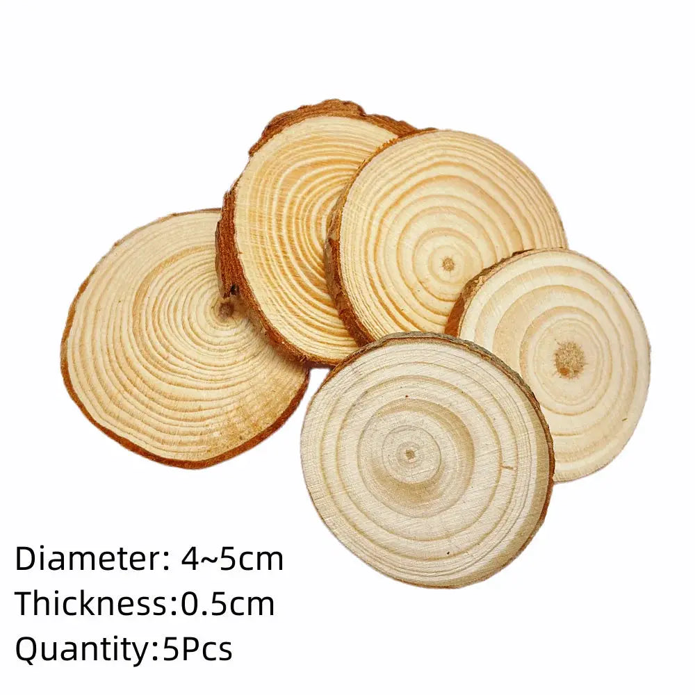 Natural Pine Wood Slices Round Discs Bark Edge 1 Pack Unfinished For DIY Crafts Wedding Decor Painting 3 To 12 Cm
