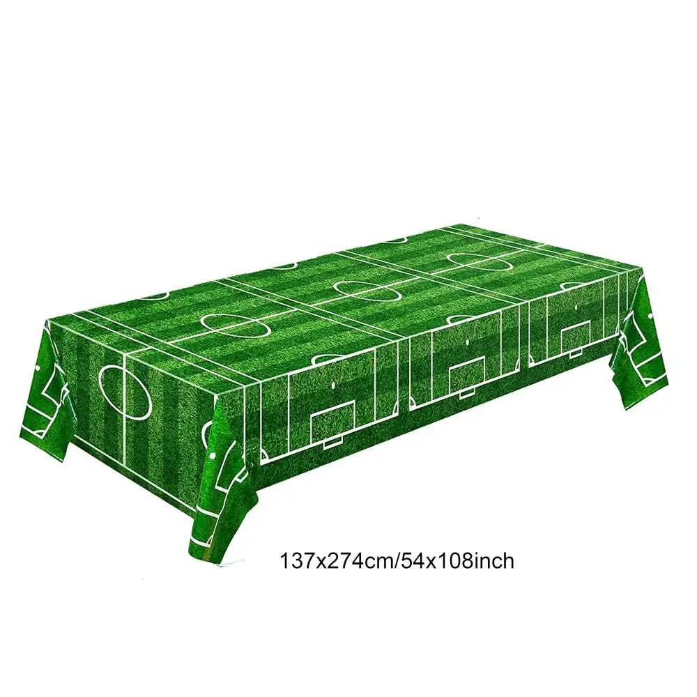 Soccer Theme Disposable Tableware Set Plates Cups Napkins Tablecloth