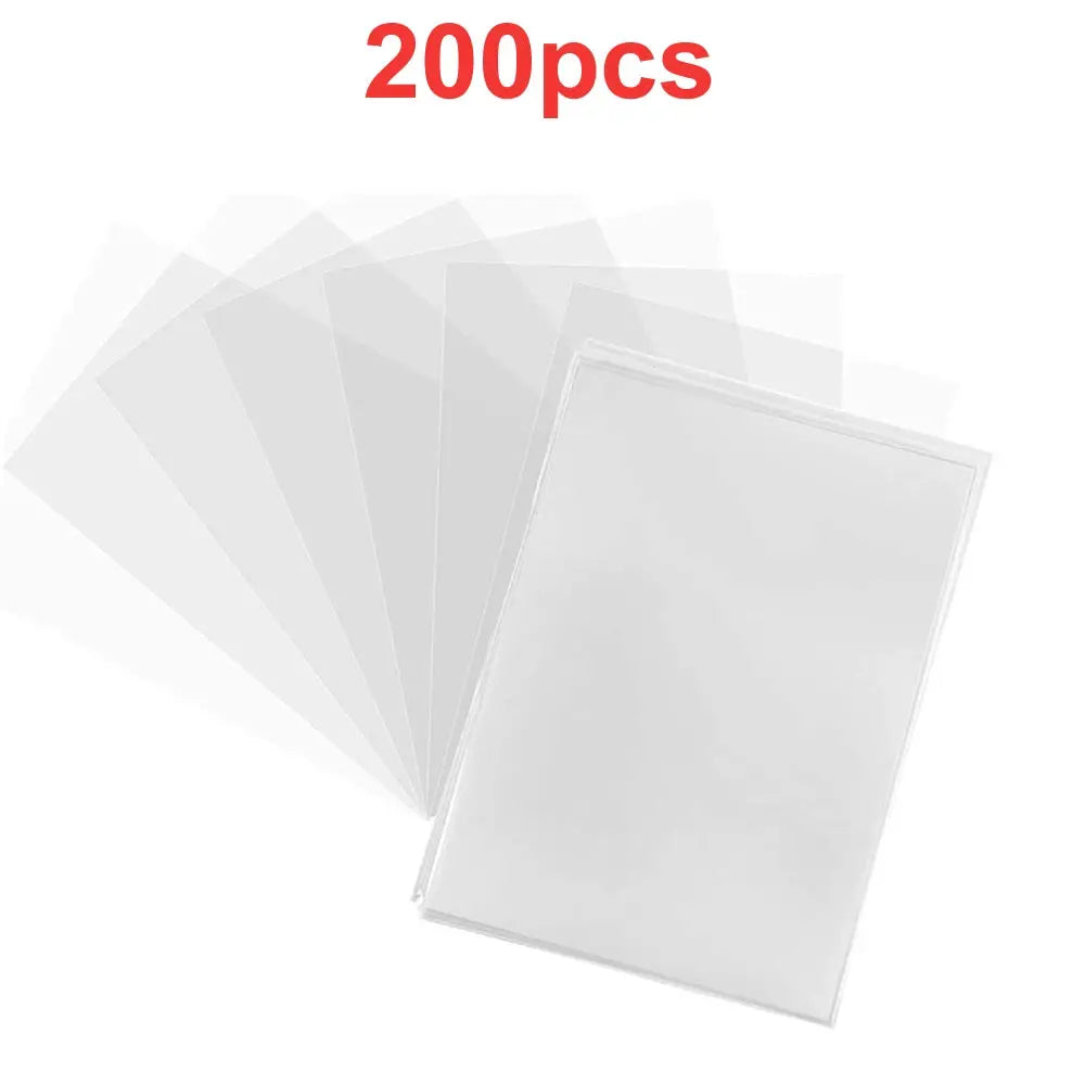 200 Pcs Transparent Card Sleeves Protector Clear Holders For Pokemon Cards Trading Cards IDs Photos Pouch Kit