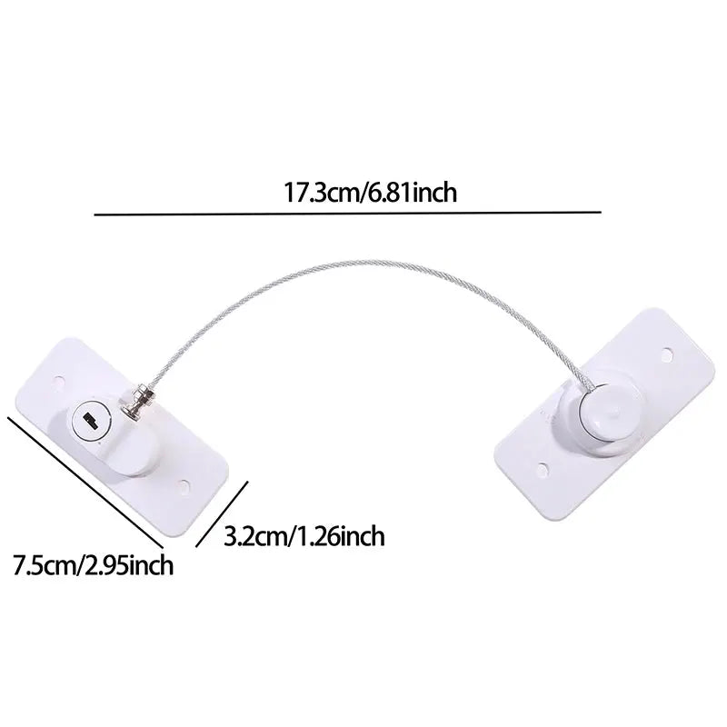 Child safety window lock set by Simples Market, white plastic with metal cable; 4/8-pcs per lot