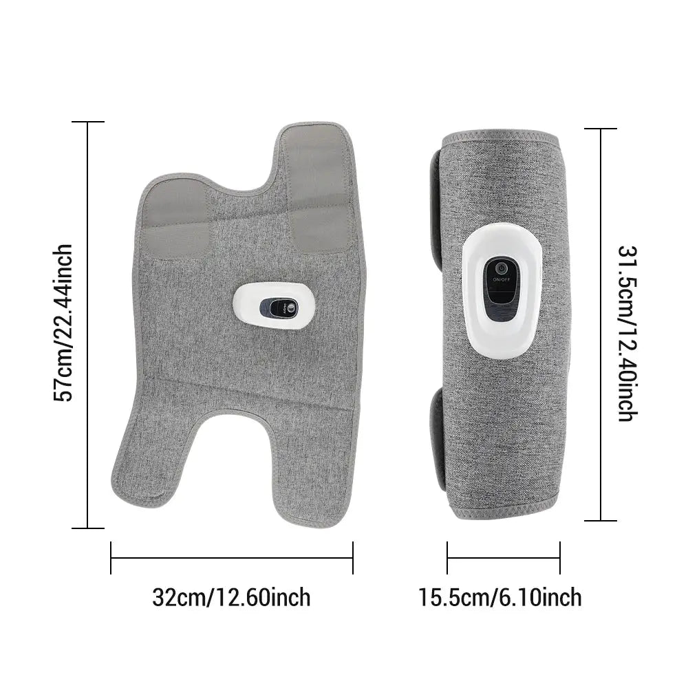 Calf massager set by Simples Market; gray fabric wrap with 3-level airbag compression and wireless controller