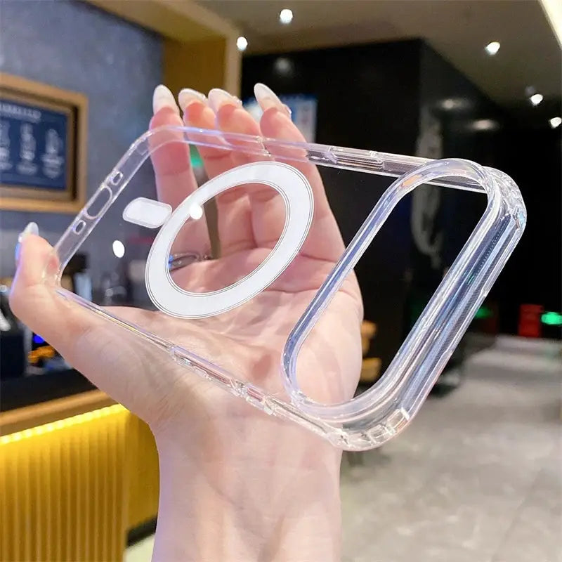 NovaCase MagSafe Transparent Back Case For iPhone 17 Series And Earlier Models Hard Clear Protection
