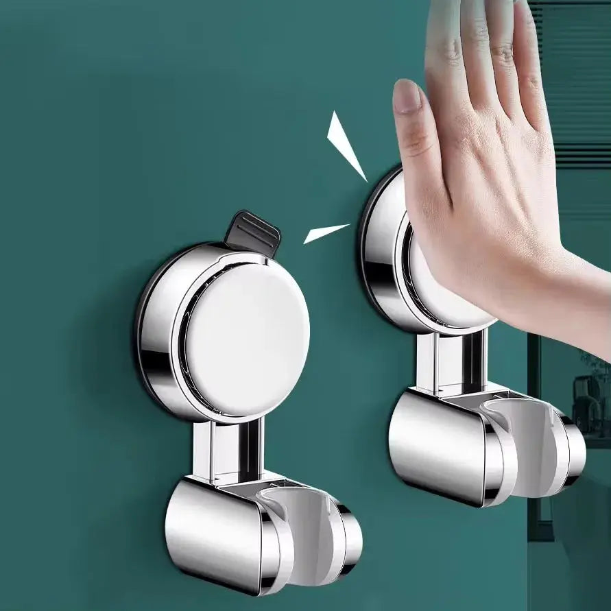 Simples Market chrome shower head holder with suction cups, 2-pack, 360° adjustable