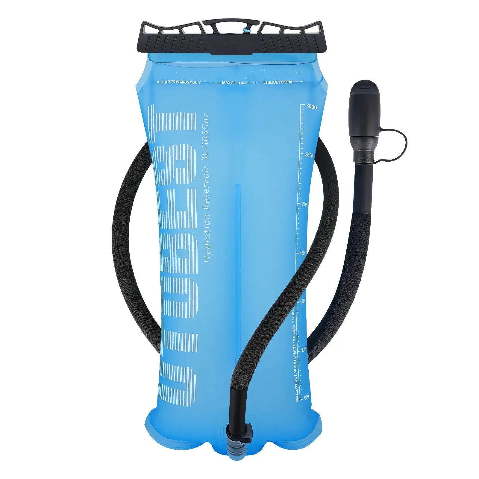 Water bladder hydration reservoir blue TPU by Simples Market, 1.5L/2L/3L with hose for camping, cycling